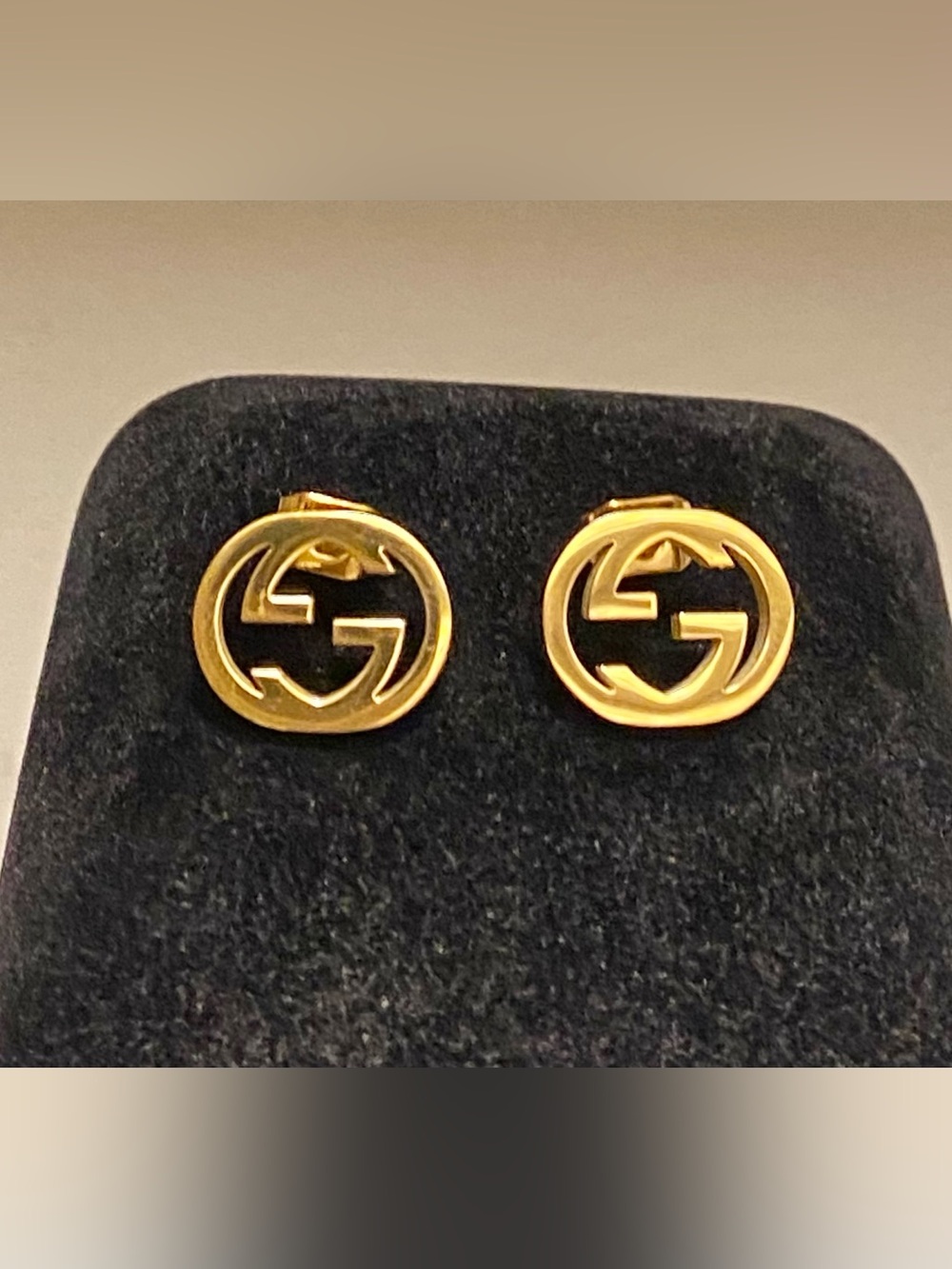 Fashion Jewelry 14K Gold Plated Double-G Round Logo Stud Earrings
